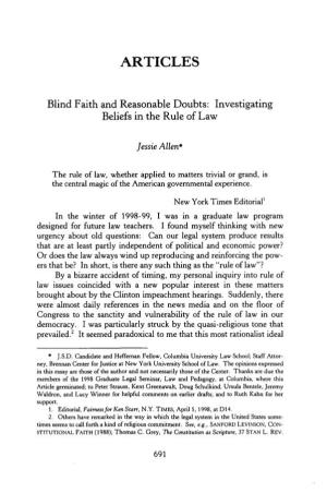 Blind Faith and Reasonable Doubts: Investigating Beliefs in the Rule of Law