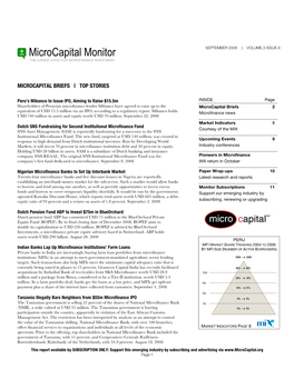 Microcapital Monitor the CANDID VOICE for MICROFINANCE INVESTMENT
