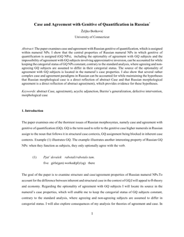 Case and Agreement with Genitive of Quantification in Russian.Pdf