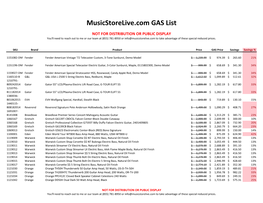 Musicstorelive.Com GAS List