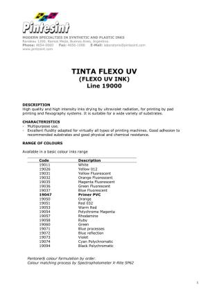 TINTA FLEXO UV (FLEXO UV INK) Line 19000