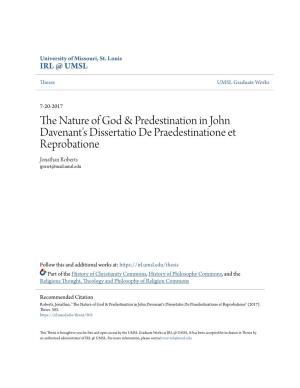 The Nature of God & Predestination in John Davenant's Dissertatio De