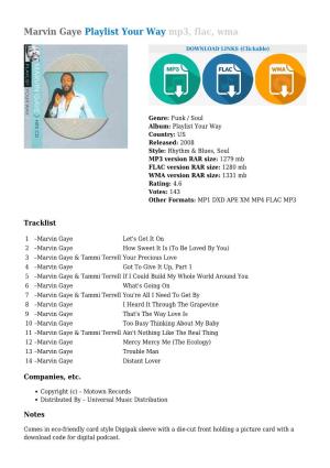 Marvin Gaye Playlist Your Way Mp3, Flac, Wma