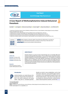 A Case Report of Methamphetamine-Induced Delusional Parasitosis