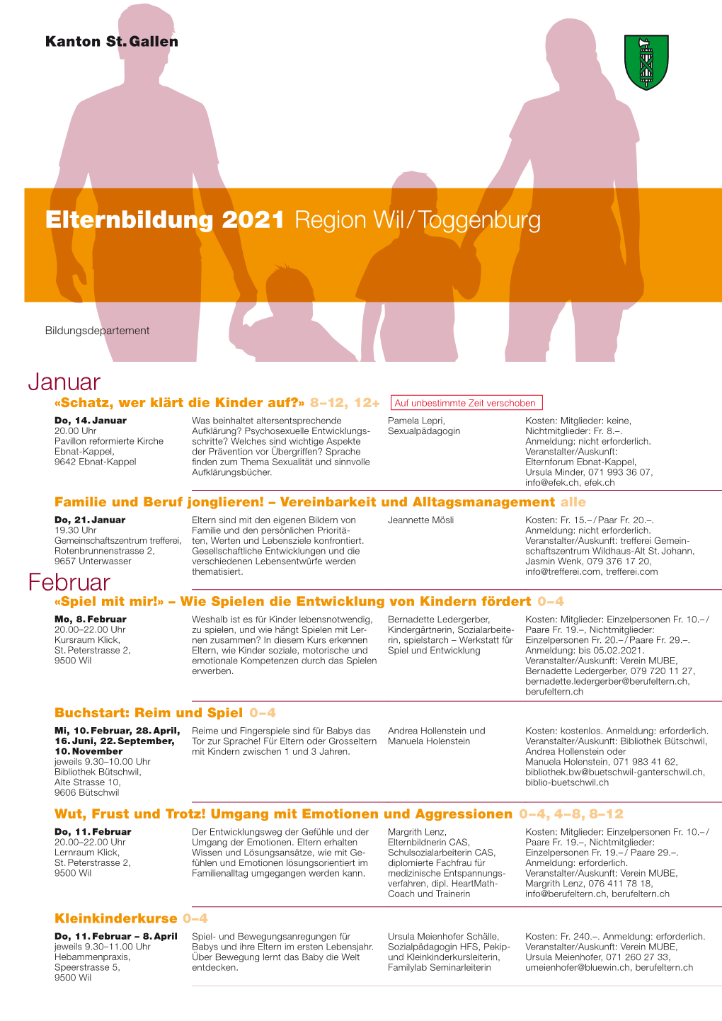 Elternbildung 2021 Region Wil / Toggenburg