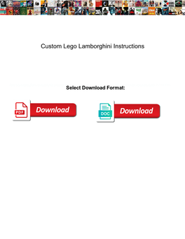 Custom Lego Lamborghini Instructions
