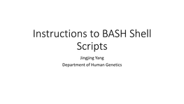Instructions to BASH Shell Scripts