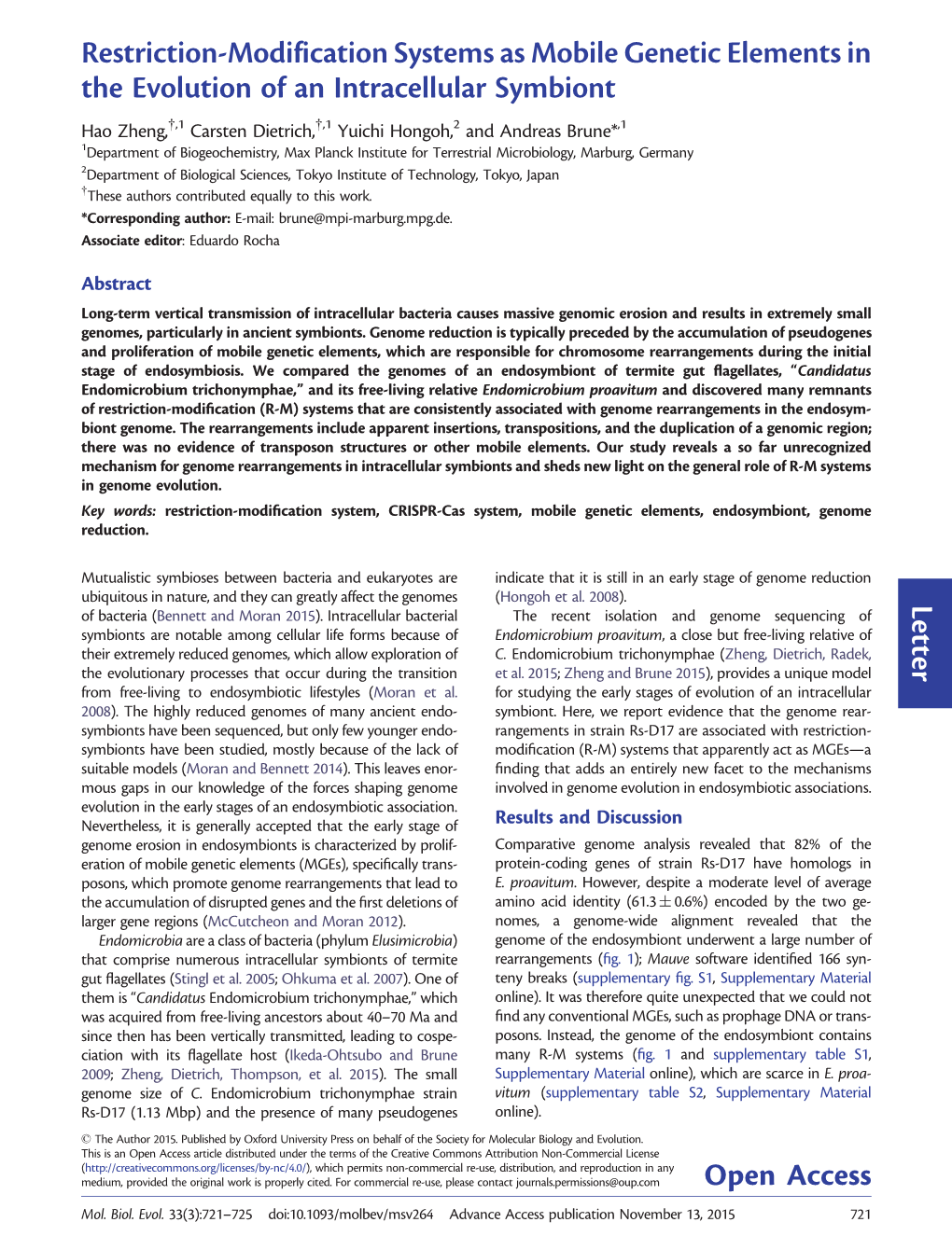 Restriction-Modification Systems As Mobile Genetic Elements in the Evolution of an Intracellular Symbiont