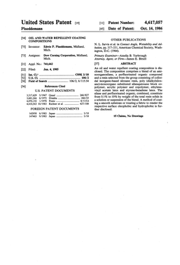 United States Patent (19) 11) Patent Number: 4,617,057 Plueddemann 45) Date of Patent: Oct