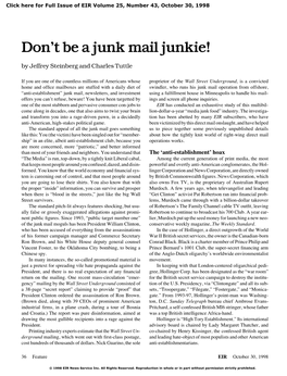 Don't Be a Junk Mail Junkie!