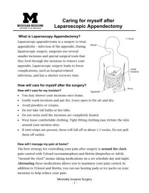 Caring for Myself After Laparoscopic Appendectomy