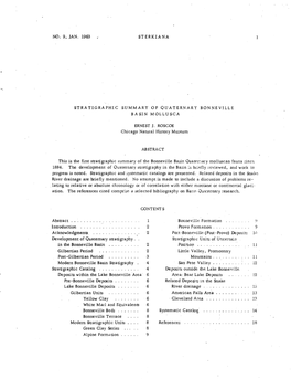 No. 9, Jan. 1963 Sterkiana Stratigraphic Summary Of