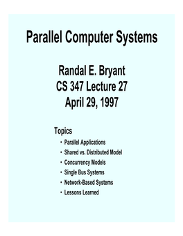 Parallel Computer Systems