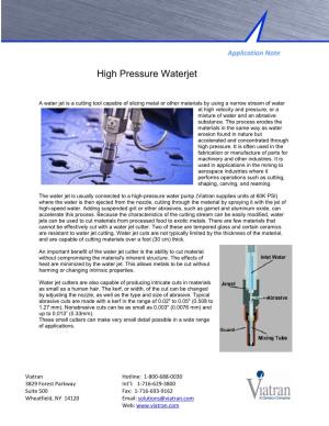 High Pressure Waterjet