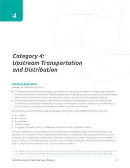 Category 4: Upstream Transportation and Distribution