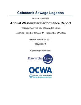 2020 Annual Report for the Coboconk Sewage Lagoons