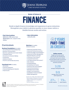 FINANCE Build In-Depth Finance Knowledge and Experience to Grow Industries