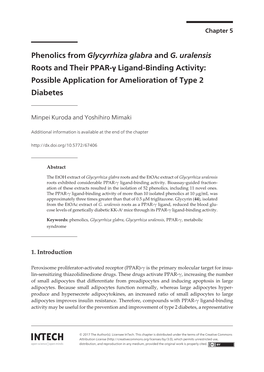 Phenolics from Glycyrrhiza Glabra and G. Uralensis Roots and Their PPAR-Γ Ligand-Binding Activity