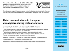 Metal Species and Meteor Activity 5 Discussion J