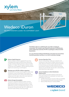 Wedeco Iduron SEE WASTEWATER CLEARLY in a DIFFERENT LIGHT