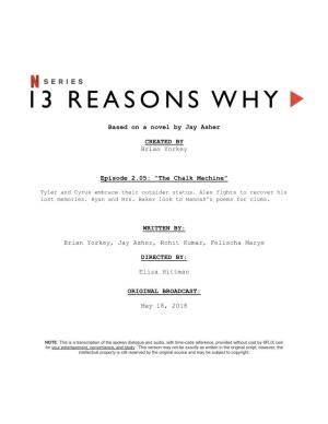 13 Reasons Why | Dialogue Transcript | S2:E5