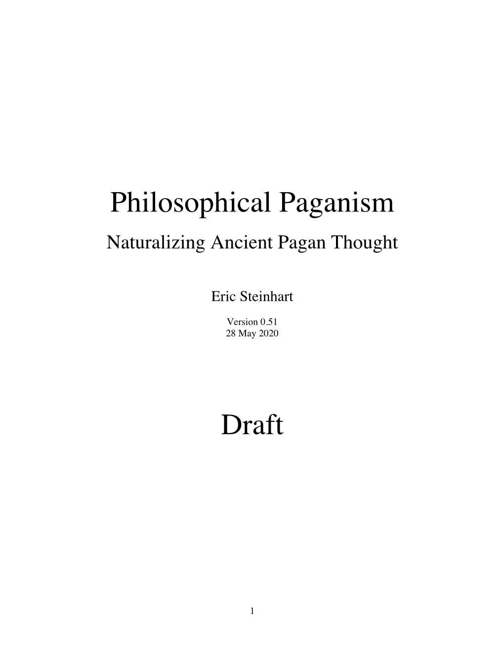 Philosophical Paganism