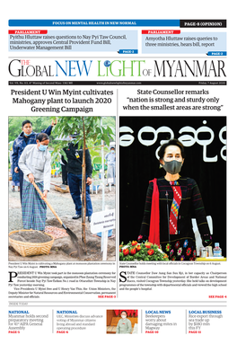 President U Win Myint Cultivates Mahogany Plant to Launch 2020