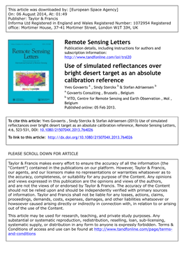 Use of Simulated Reflectances Over Bright Desert