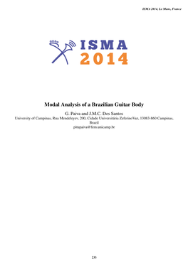 Modal Analysis of a Brazilian Guitar Body G