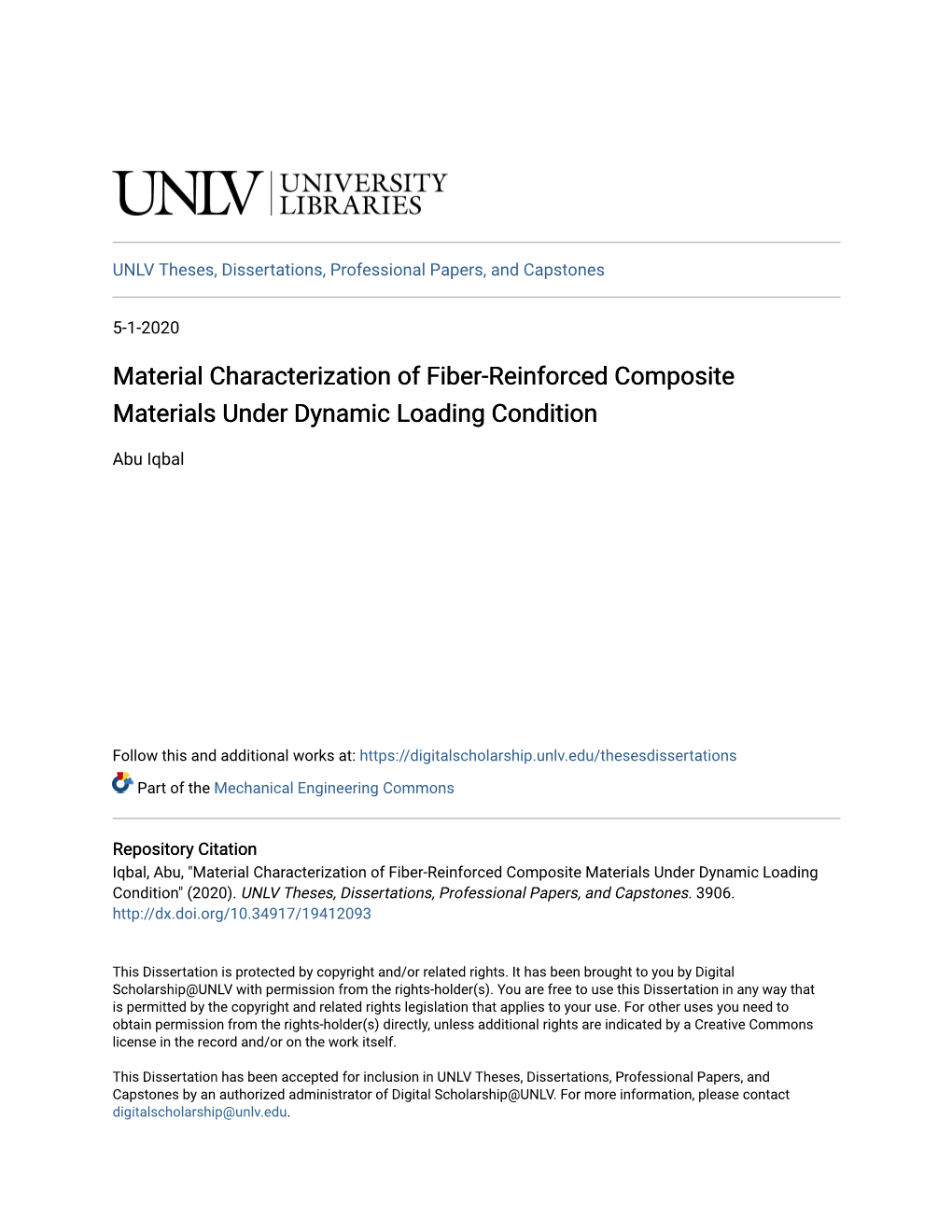 Material Characterization of Fiber-Reinforced Composite Materials Under Dynamic Loading Condition