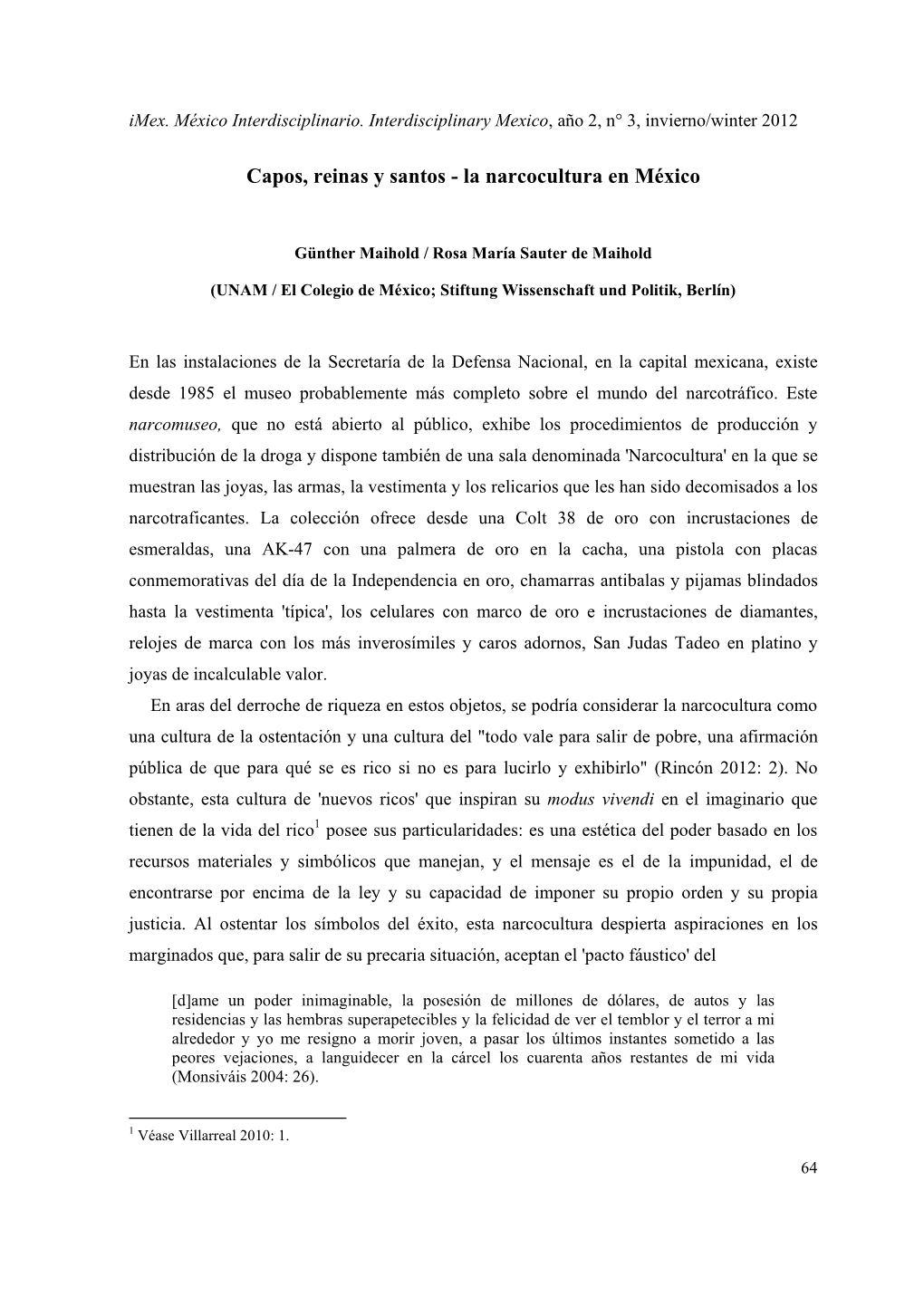 Capos, Reinas Y Santos - La Narcocultura En México