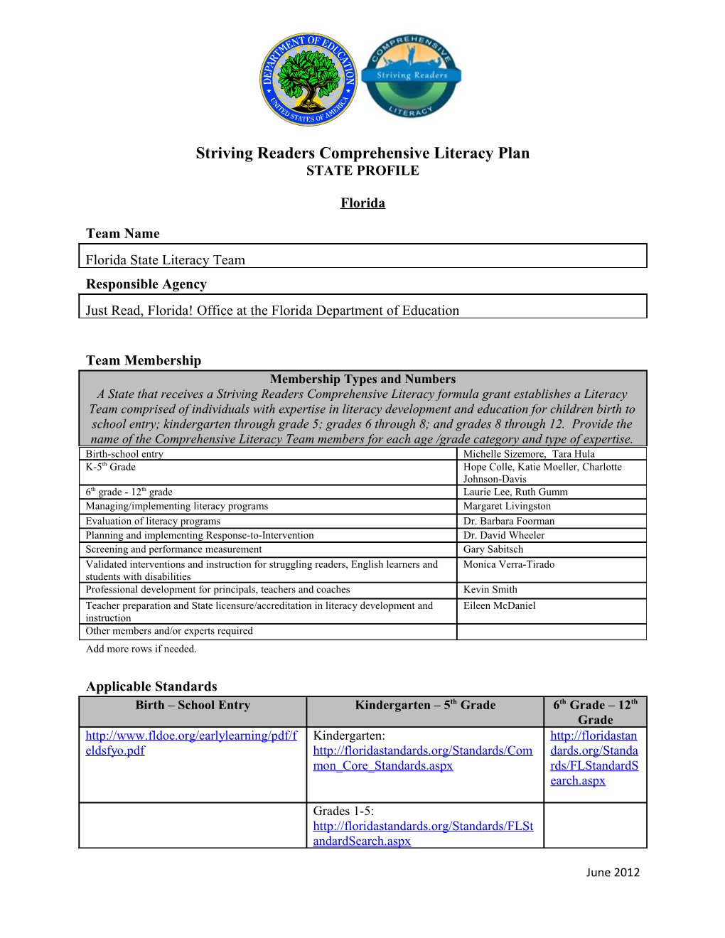 Striving Readers Comprehensive Literacy Plan