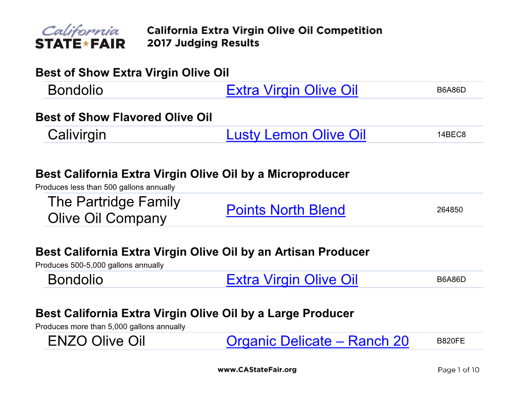 Best of Show Extra Virgin Olive Oil Bondolio Extra Virgin Olive Oil B6A86D