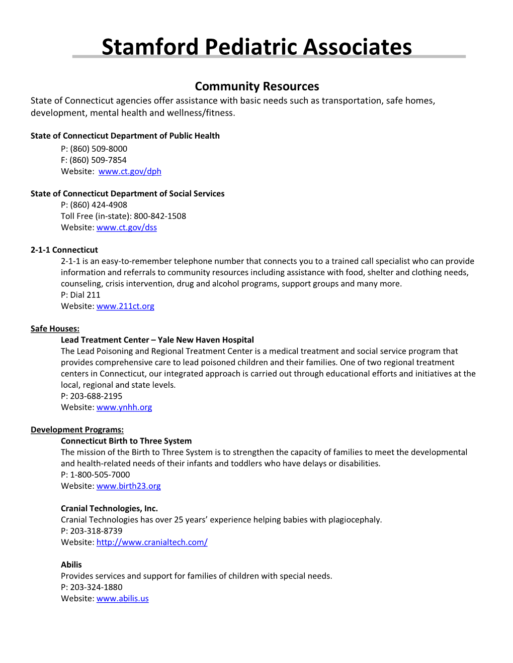 Community Resource List Website
