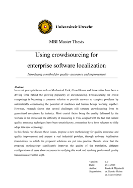 Using Crowdsourcing for Enterprise Software Localization