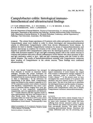 Campylobacter Colitis: Histological Immuno- Histochemical and Ultrastructural Findings