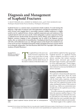 Diagnosis and Management of Scaphoid Fractures T