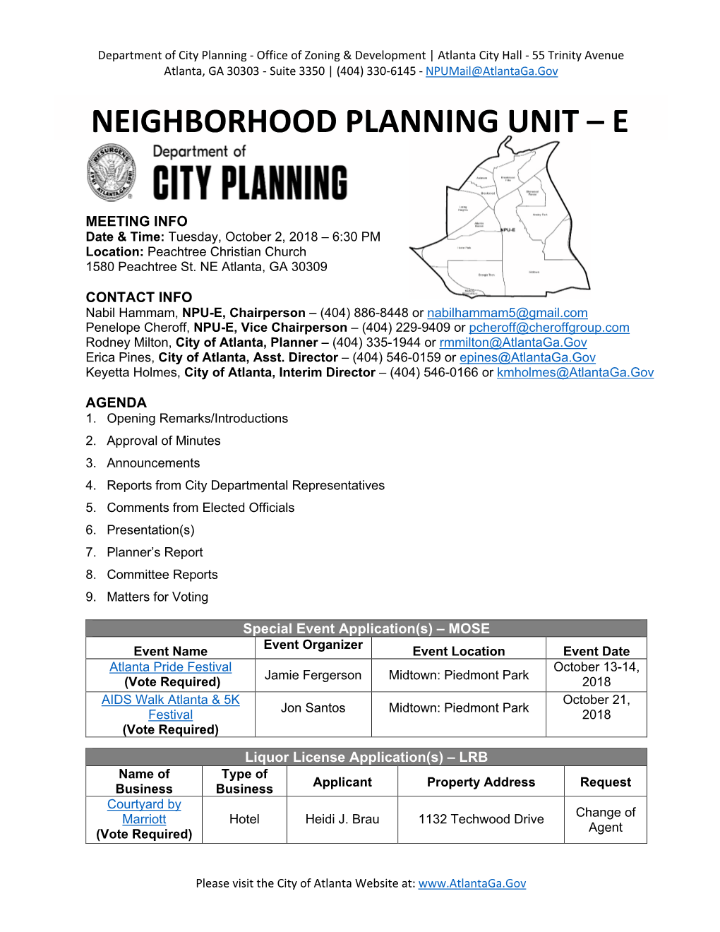 NPU-E October 2018 CITY DRAFT