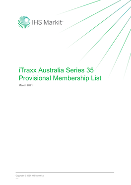 Itraxx Australia Series 35 Provisional Membership List.Pdf