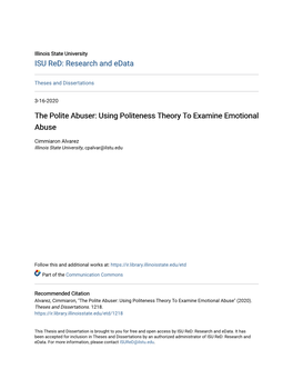 The Polite Abuser: Using Politeness Theory to Examine Emotional Abuse
