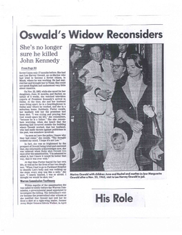 Oswald's Widow Reconsiders His Role