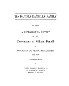 The DANIELS-DANIELLS FAMILY