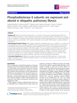 Phosphodiesterase 6 Subunits Are Expressed and Altered in Idiopathic