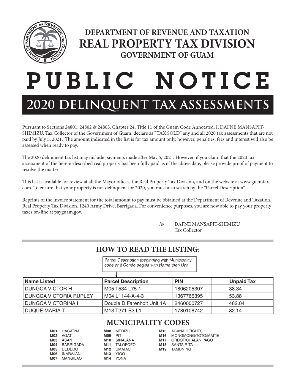 Real Property Tax Division Government of Guam