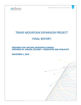 Trans Mountain Expansion Project – Final Report
