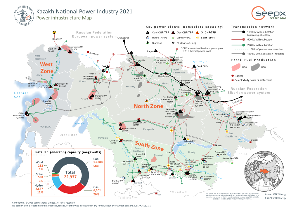 Kazakh National Power Industry 2021 Seepx Power Infrastructure Map Energy