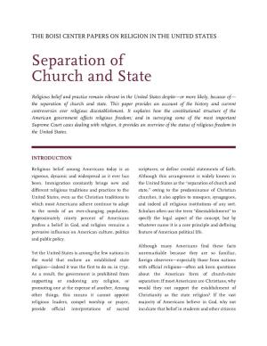 Separation of Church and State