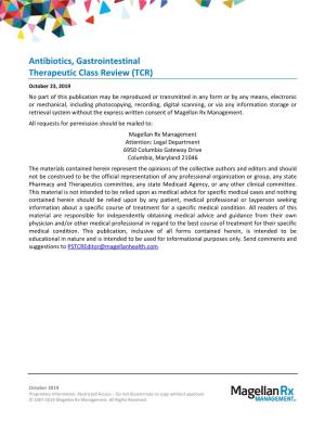Antibiotics, Gastrointestinal Therapeutic Class Review (TCR)
