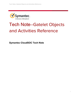 Tech Note​--Gatelet Objects and Activities Reference