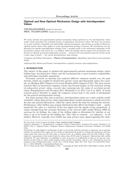 Optimal and Near-Optimal Mechanism Design with Interdependent Values